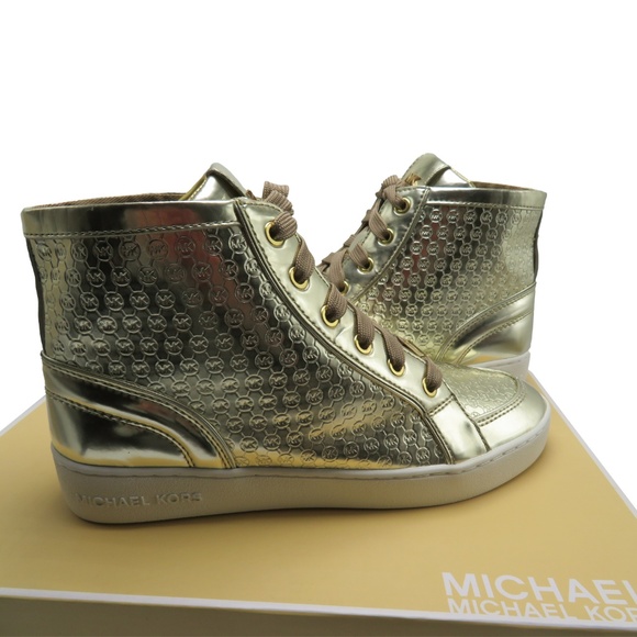 Michael Kors BRECK Metallic High Top Sneakers 7.5 - Picture 1 of 5